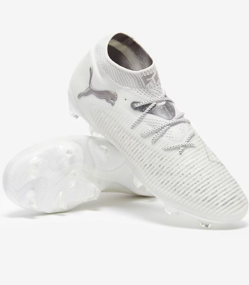 Puma future football boots in white with high collar